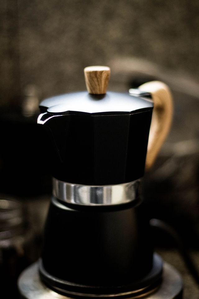 Black Stovetop Espresso Maker, 6 Cup