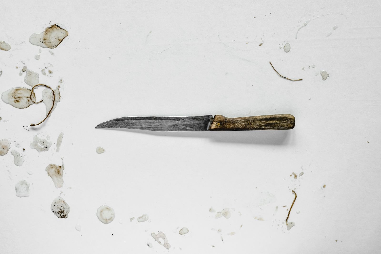 Rustic Carbon Steel Utility Knife, Wood Handle