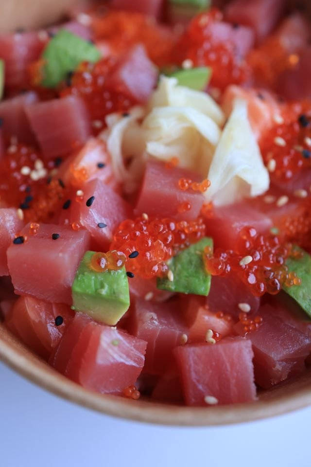 Ahi Tuna Poke Bowl with Avocado and Tobiko