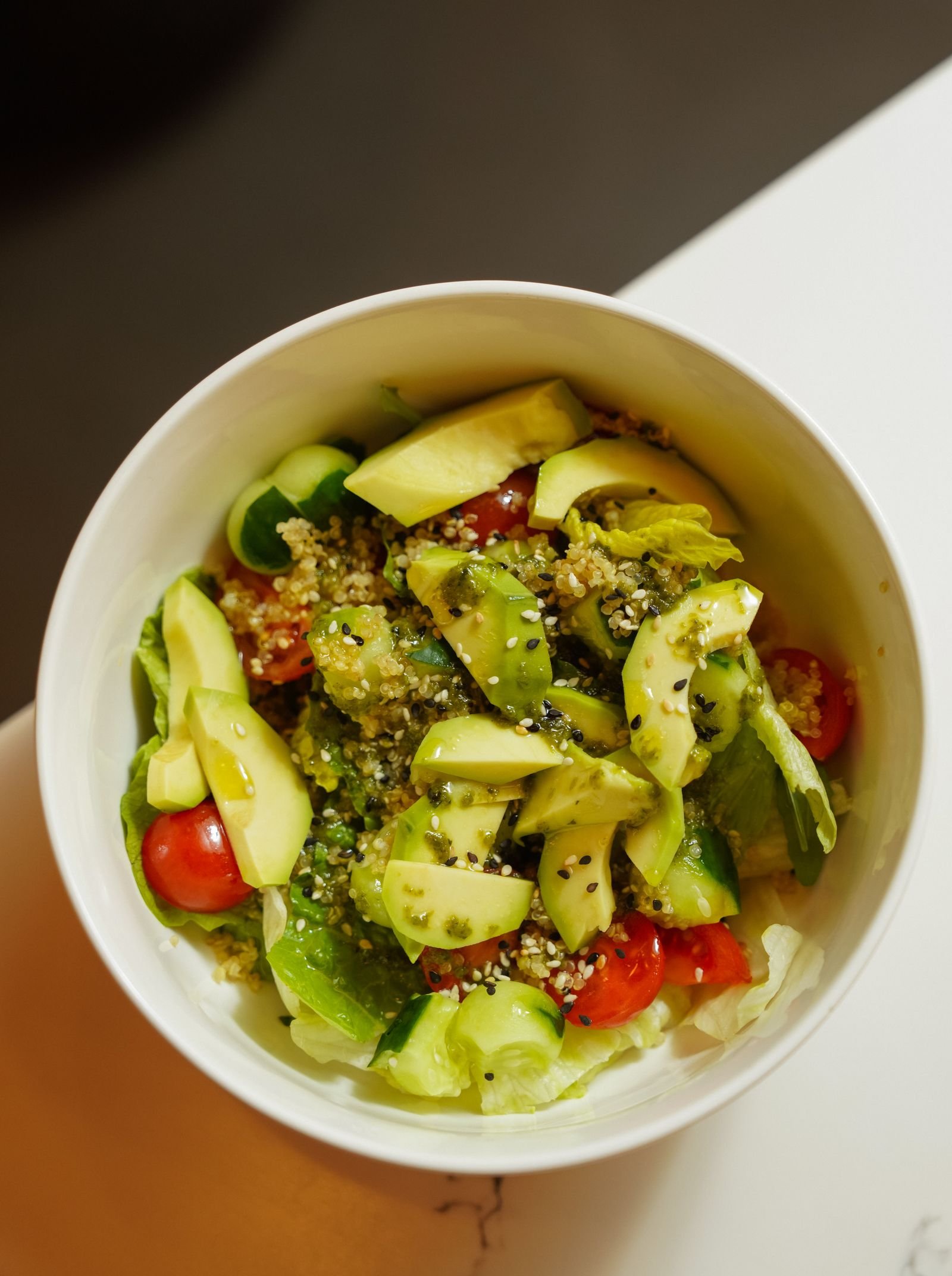 Avocado Cucumber Salad with Hemp Seeds