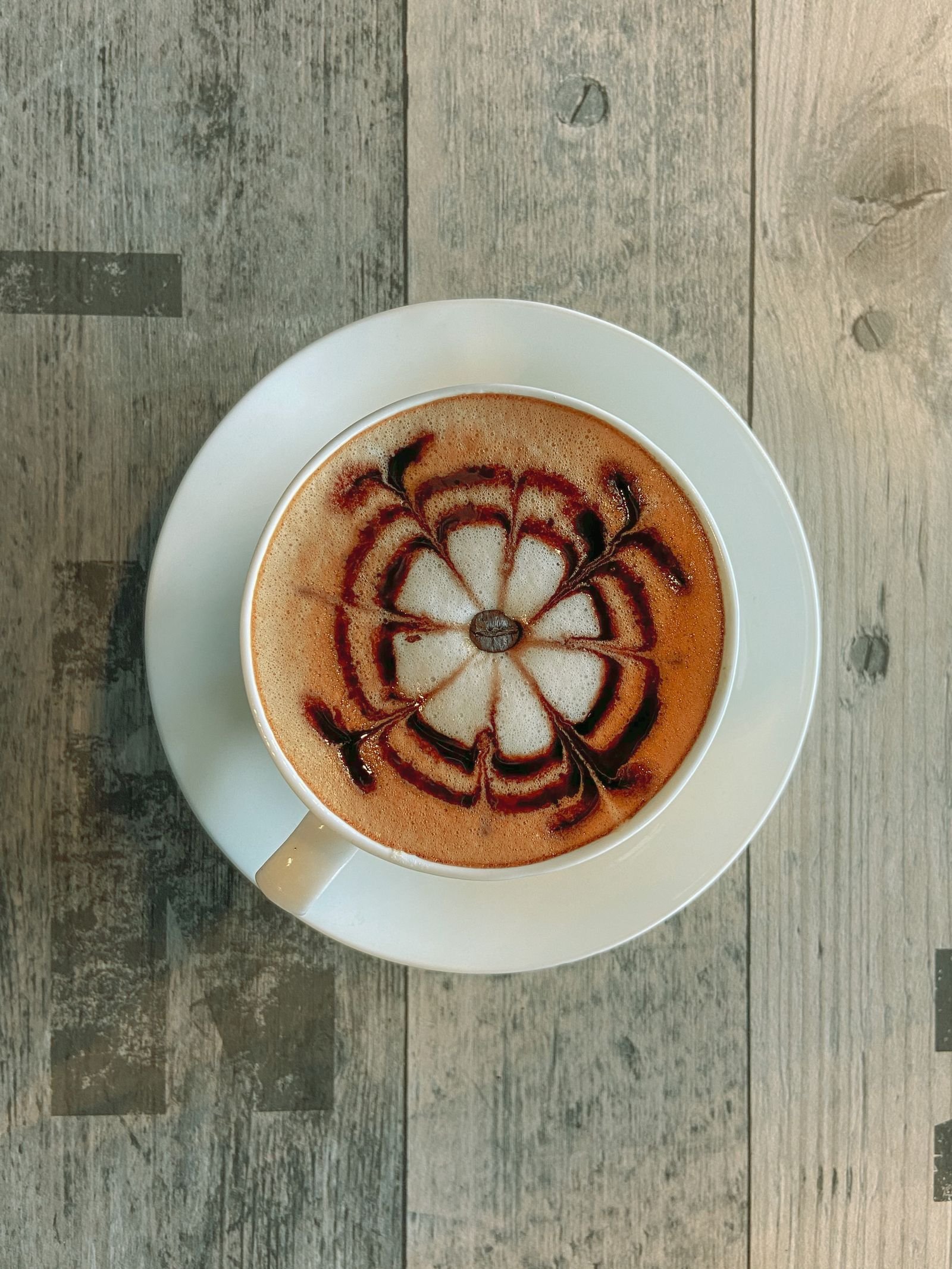 Cappuccino with Chocolate Flower Art