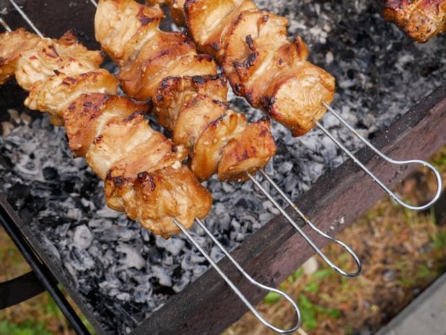 Charcoal-Grilled Chicken Skewers