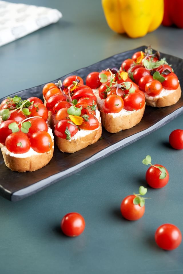 Cherry Tomato and Cream Cheese Bruschetta