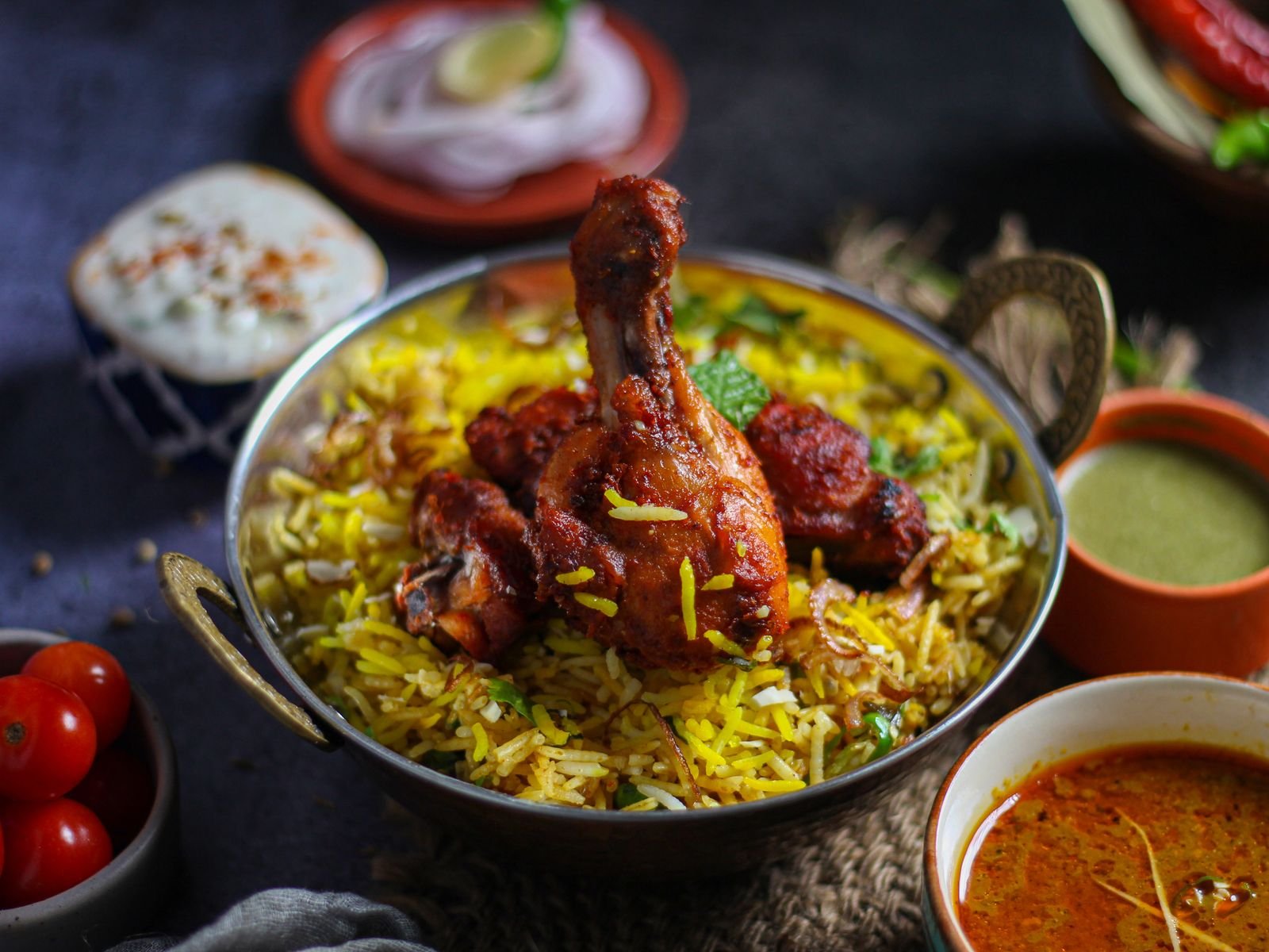 Chicken Drumstick Biryani with Raita