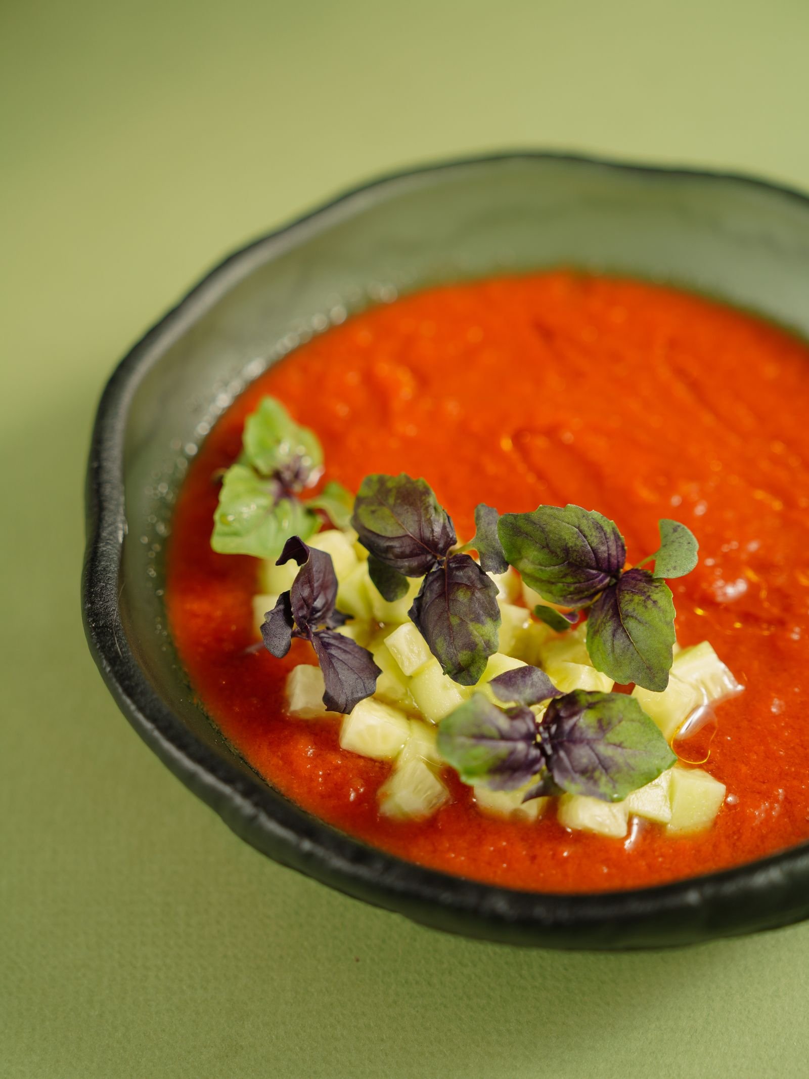 Chilled Gazpacho with Cucumber and Basil