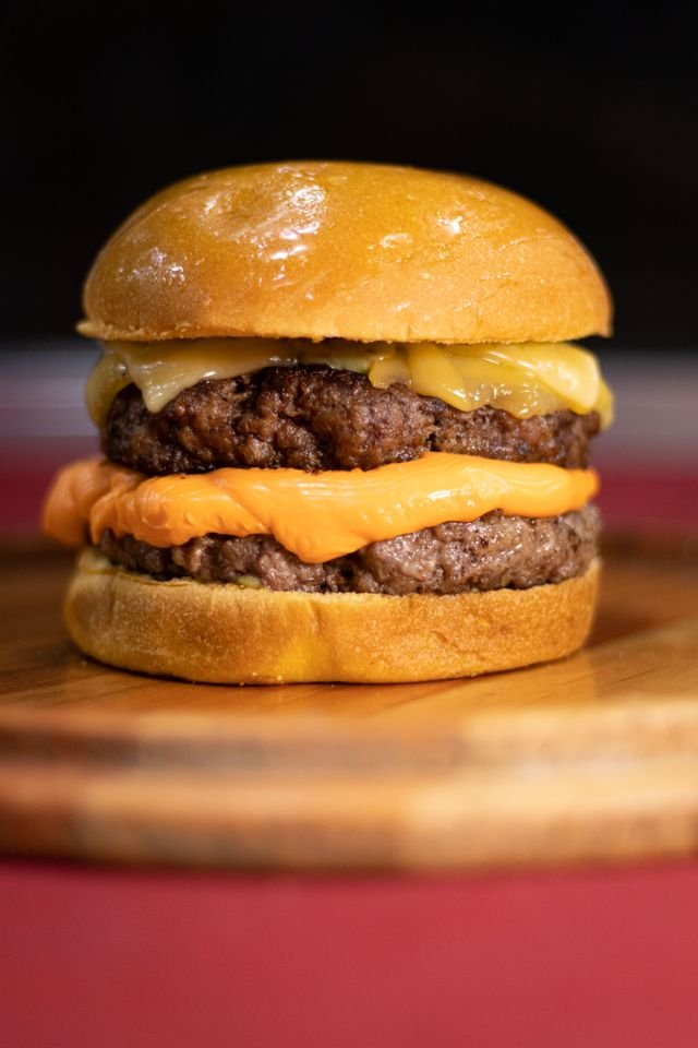 Classic Double Cheeseburger on a Brioche Bun