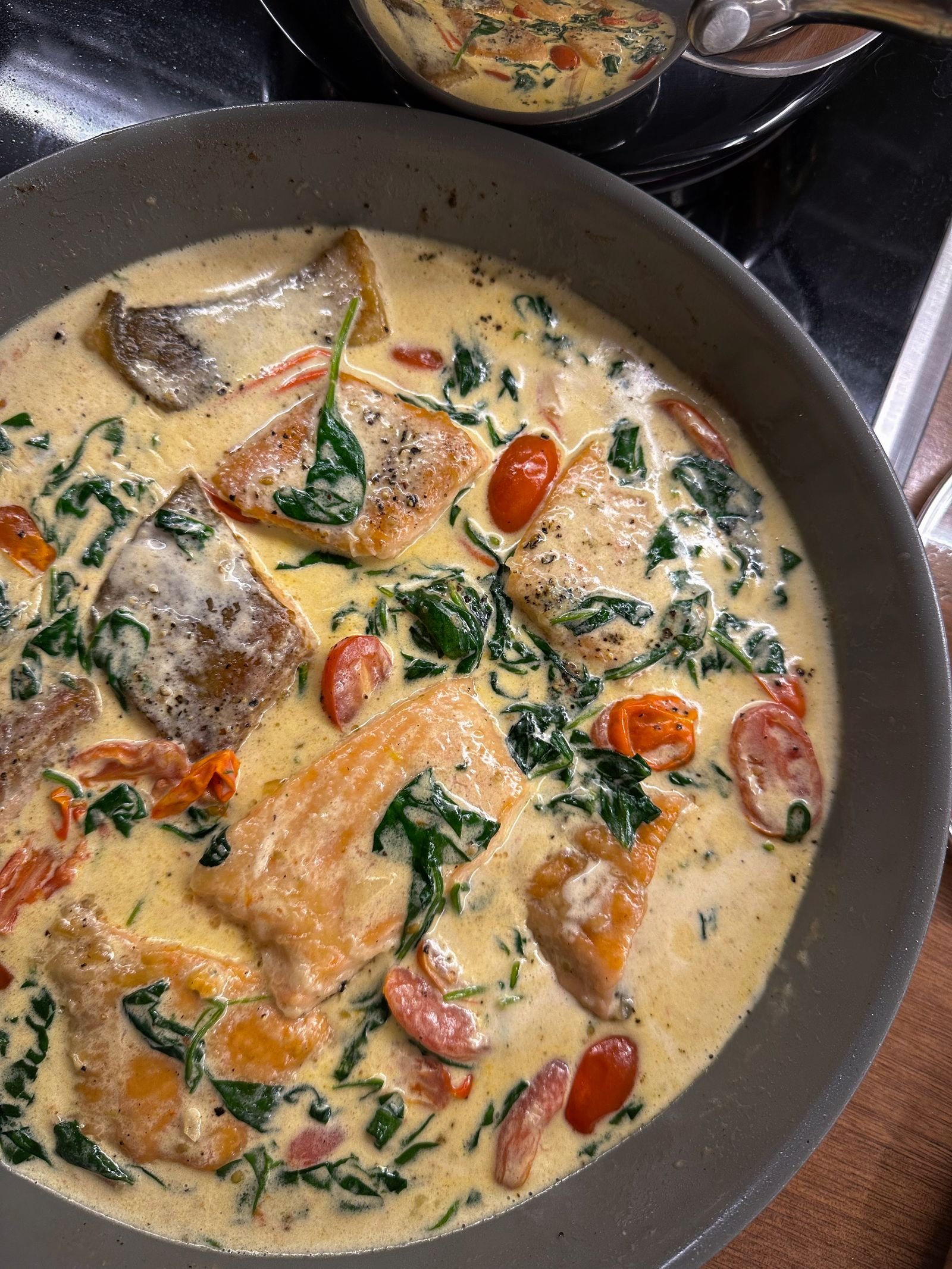 Creamy Tuscan Salmon with Spinach