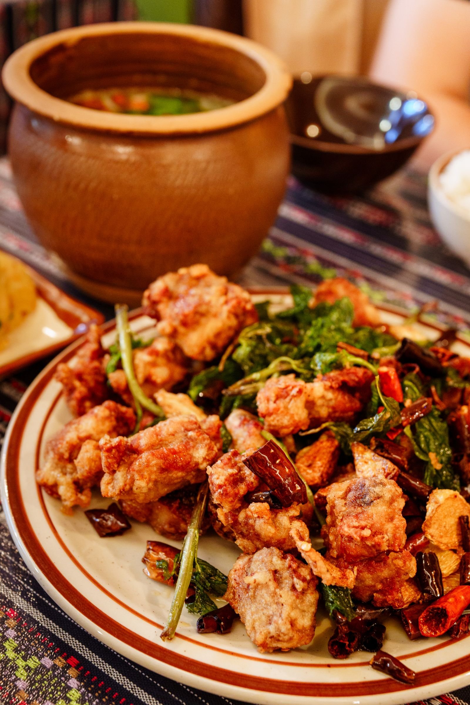 Crispy Basil Chicken with Dried Chilies