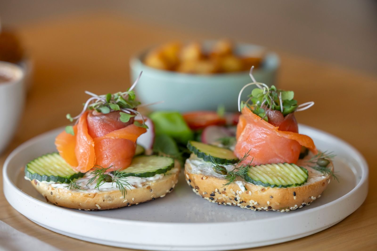 Everything Bagel with Smoked Salmon Schmear