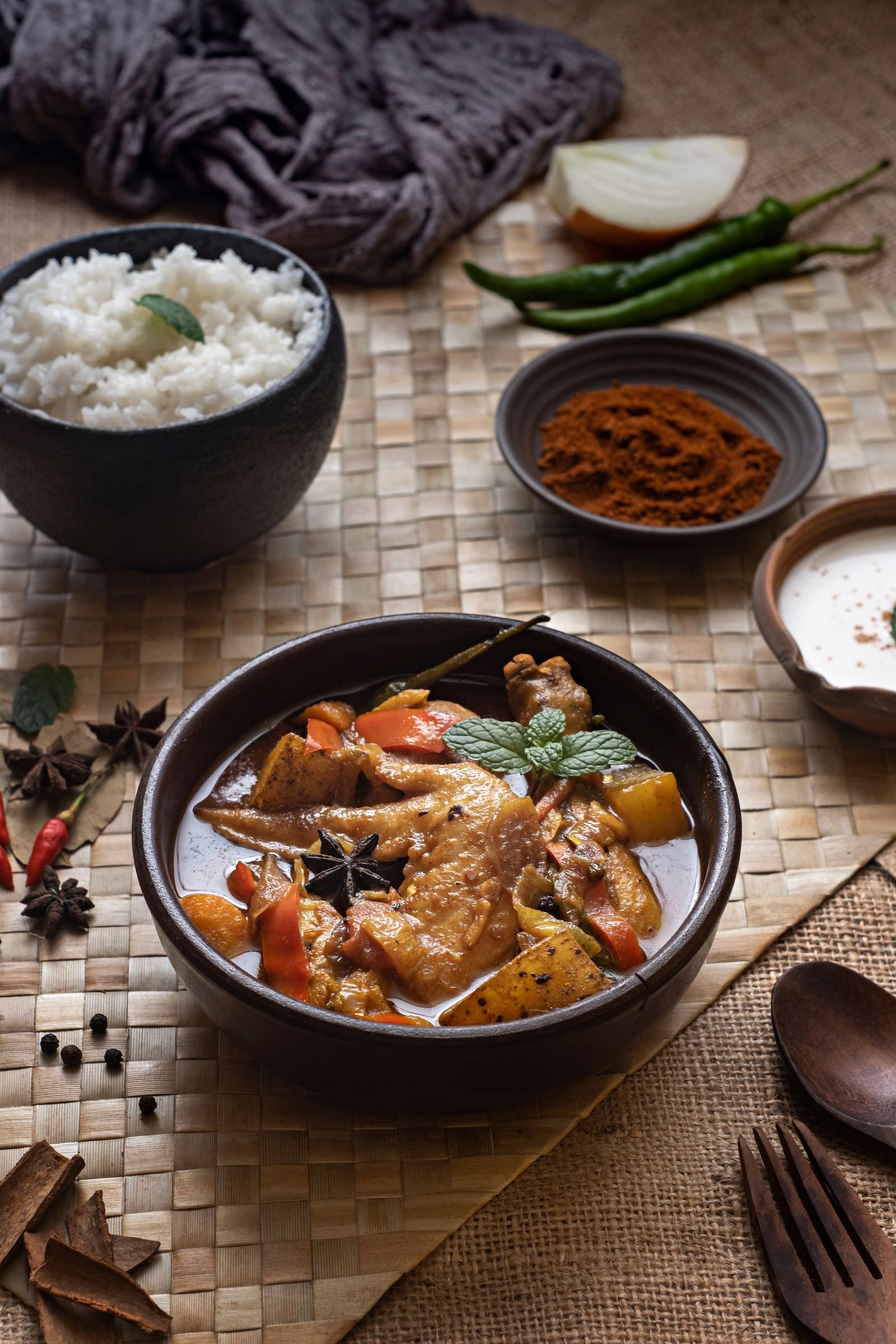 Filipino Chicken Curry with Potatoes and Peppers