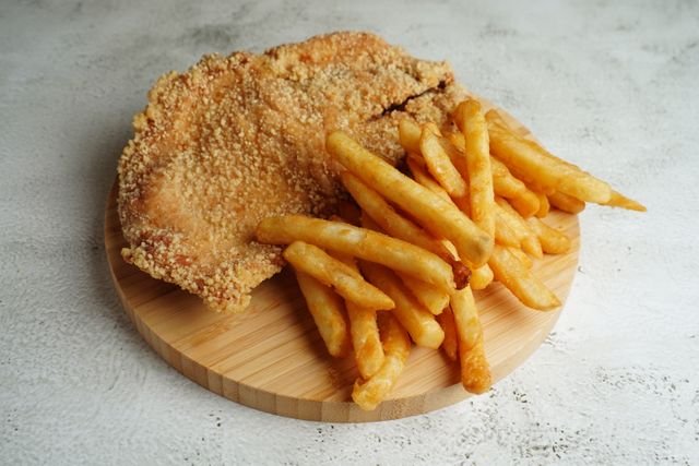 Giant Crispy Chicken Cutlet with Fries