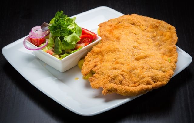 Golden Pork Schnitzel with Side Salad