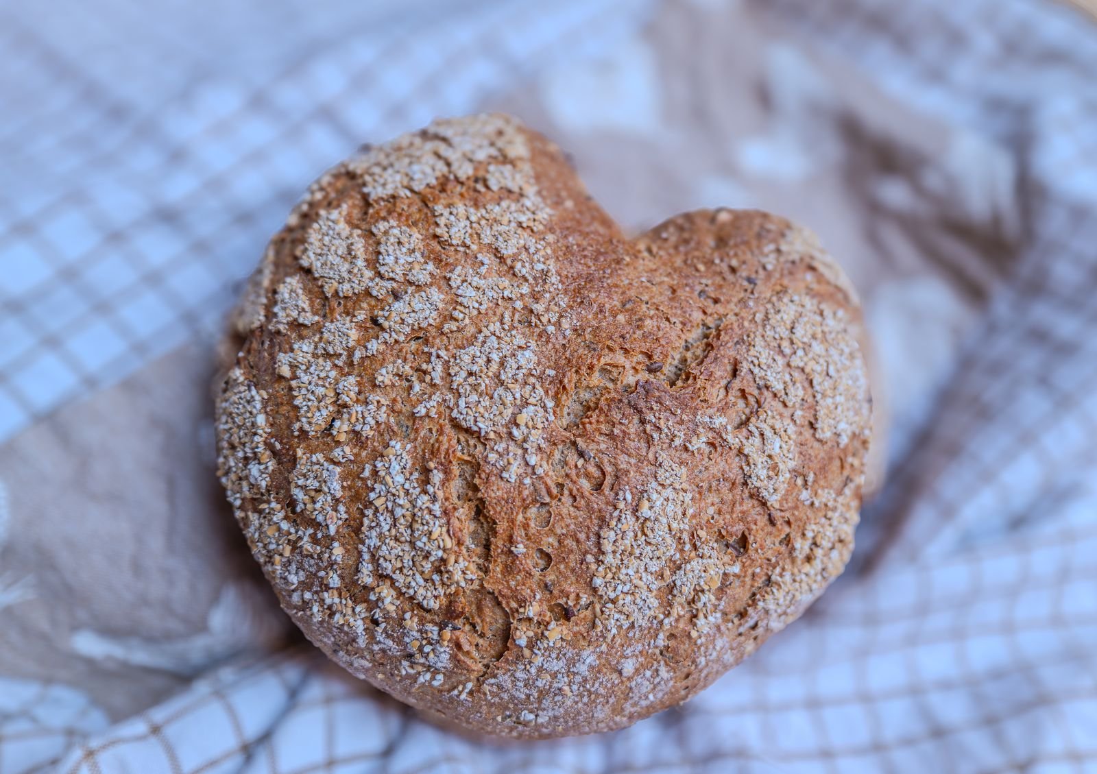 Heart-Shaped Crackle-Crust Rye Loaf