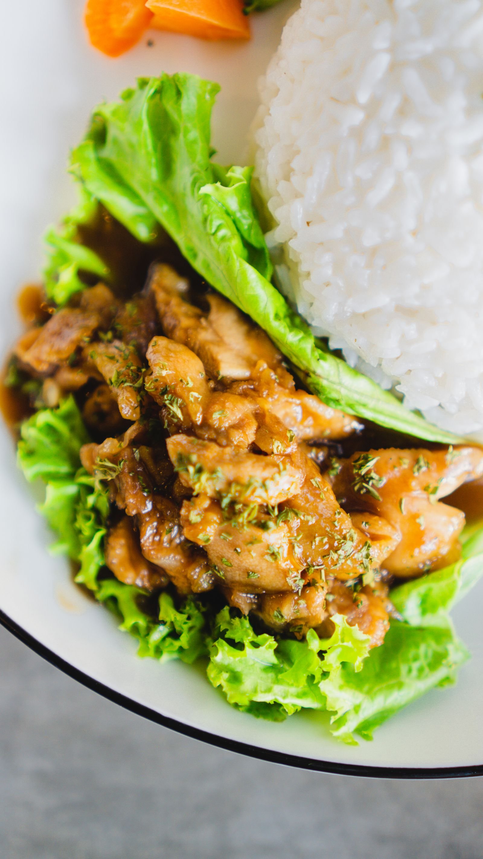 Honey Garlic Glazed Chicken with Steamed Rice