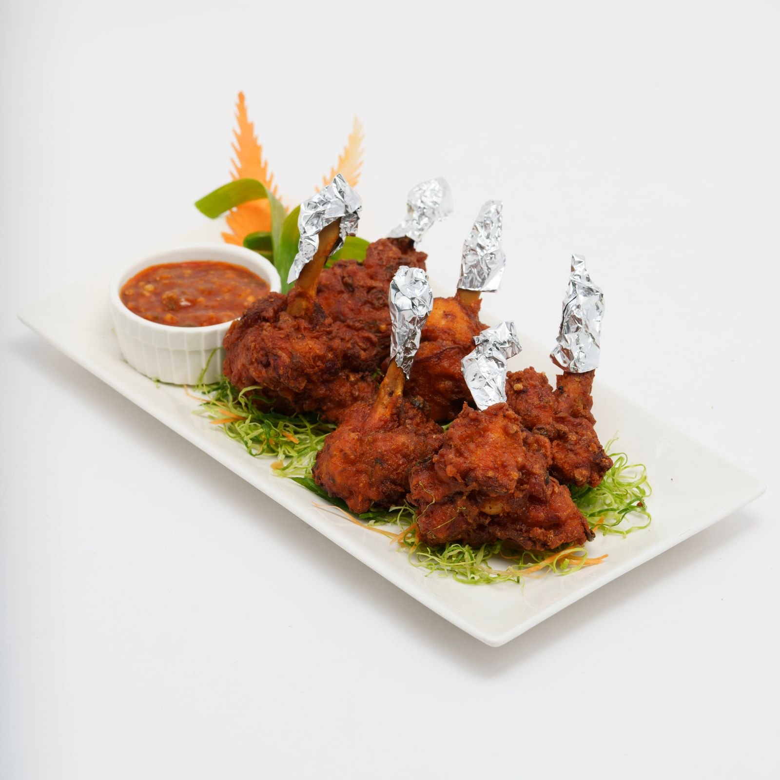 Indo-Chinese Chicken Lollipops with Chili Dip