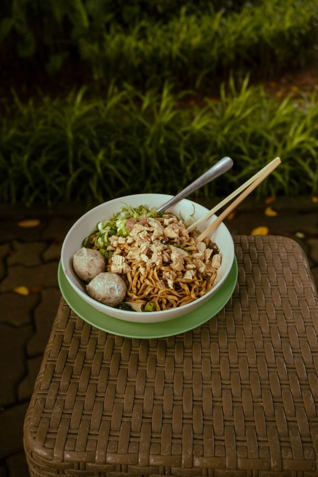 Indonesian Chicken Noodles with Meatballs