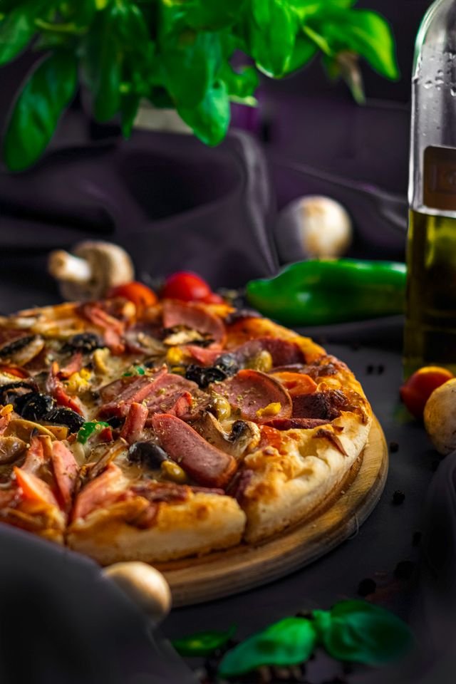 Loaded Salami and Ham Pizza with Black Olives