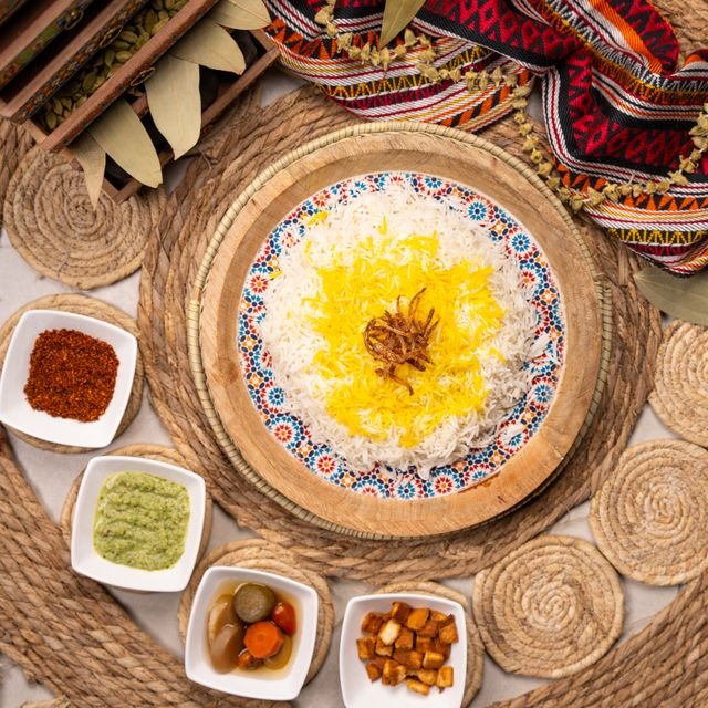 Persian Saffron Rice with Crispy Onions