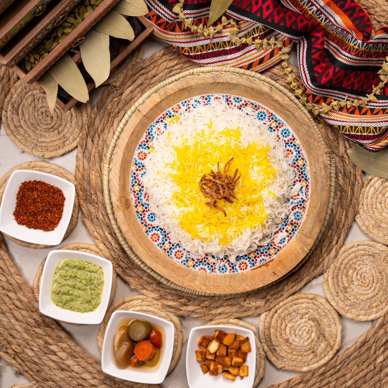 Persian Saffron Rice with Crispy Onions