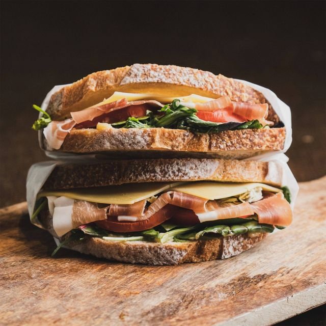 Prosciutto and Cheese Sourdough Sandwich