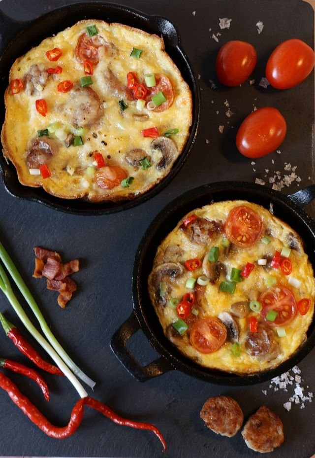 Sausage, Mushroom and Pepper Skillet Frittata