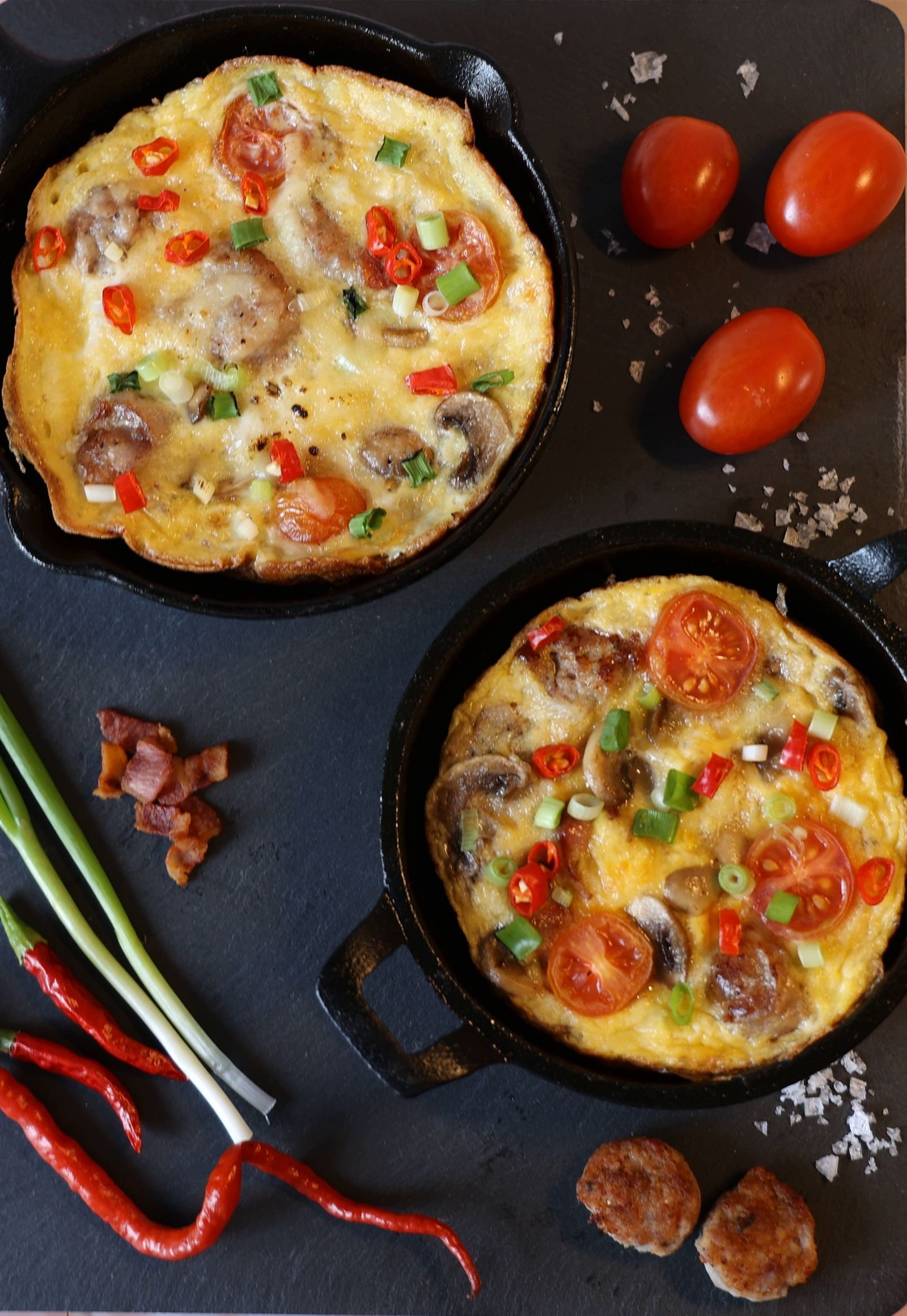 Sausage, Mushroom and Pepper Skillet Frittata
