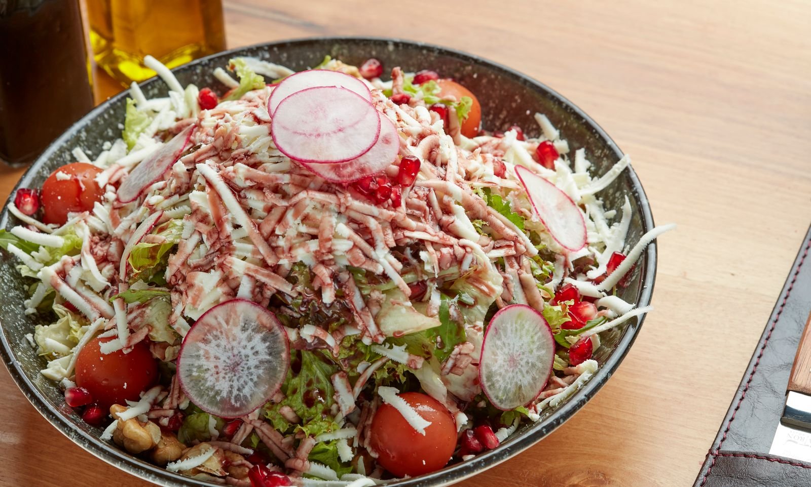 Shredded Cabbage Salad with Radish and Pomegranate
