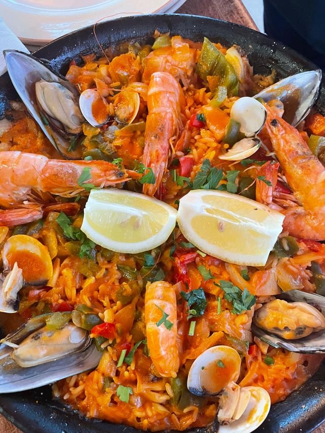 Spanish Seafood Paella with Lemon