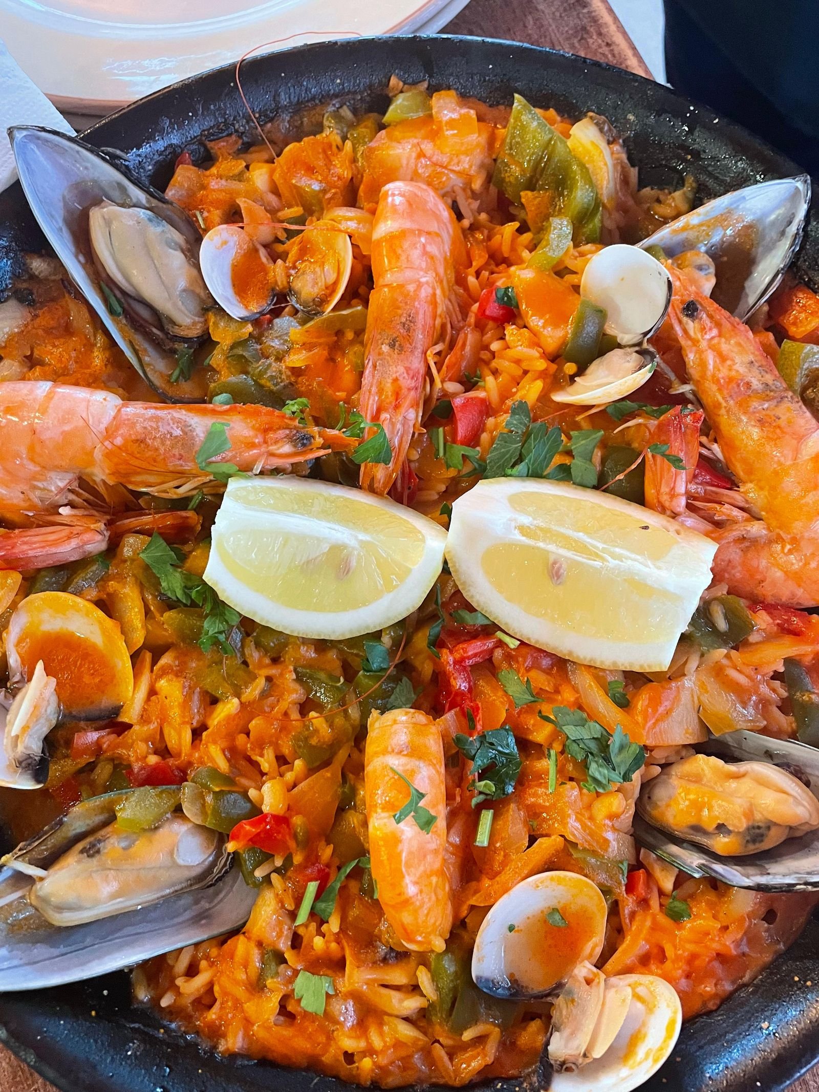 Spanish Seafood Paella with Lemon
