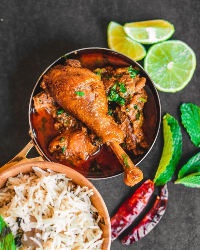 Spicy Chicken Leg Curry with Basmati Rice