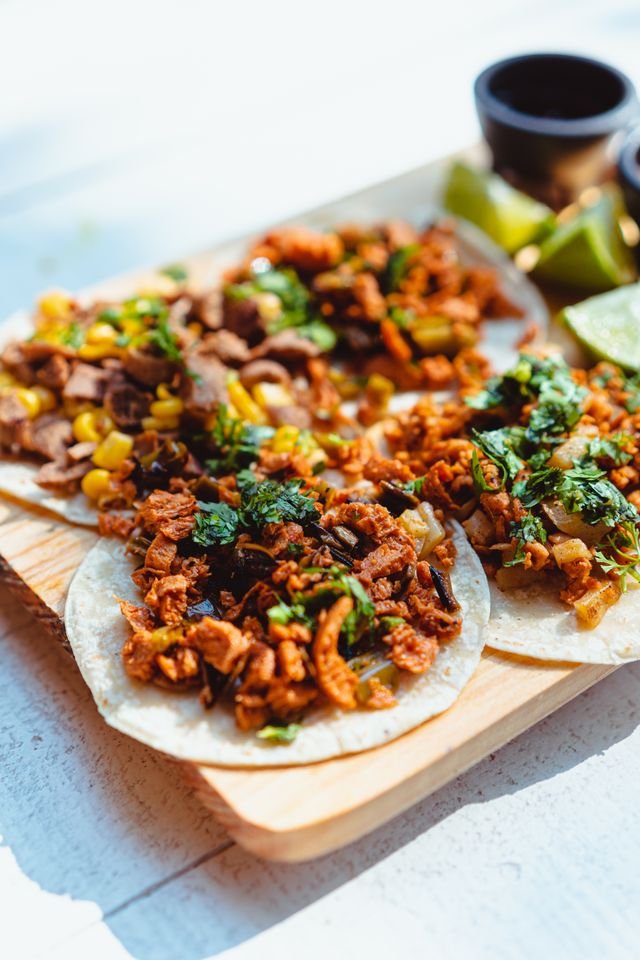 Spicy Chorizo Street Tacos with Corn and Cilantro