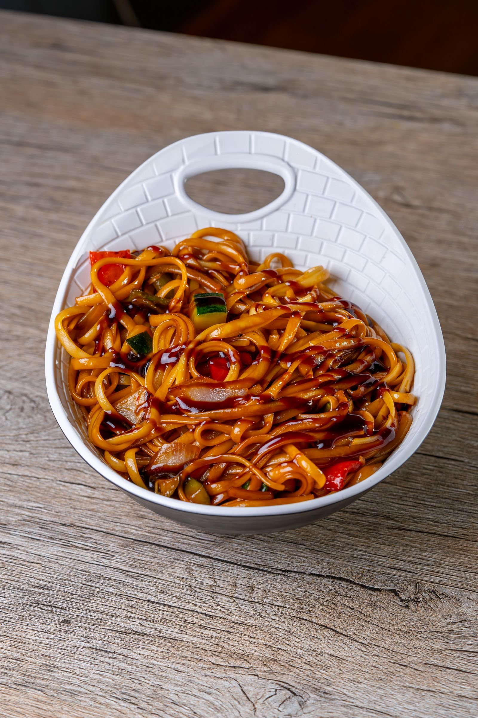 Sweet Soy Stir-Fried Noodles with Peppers
