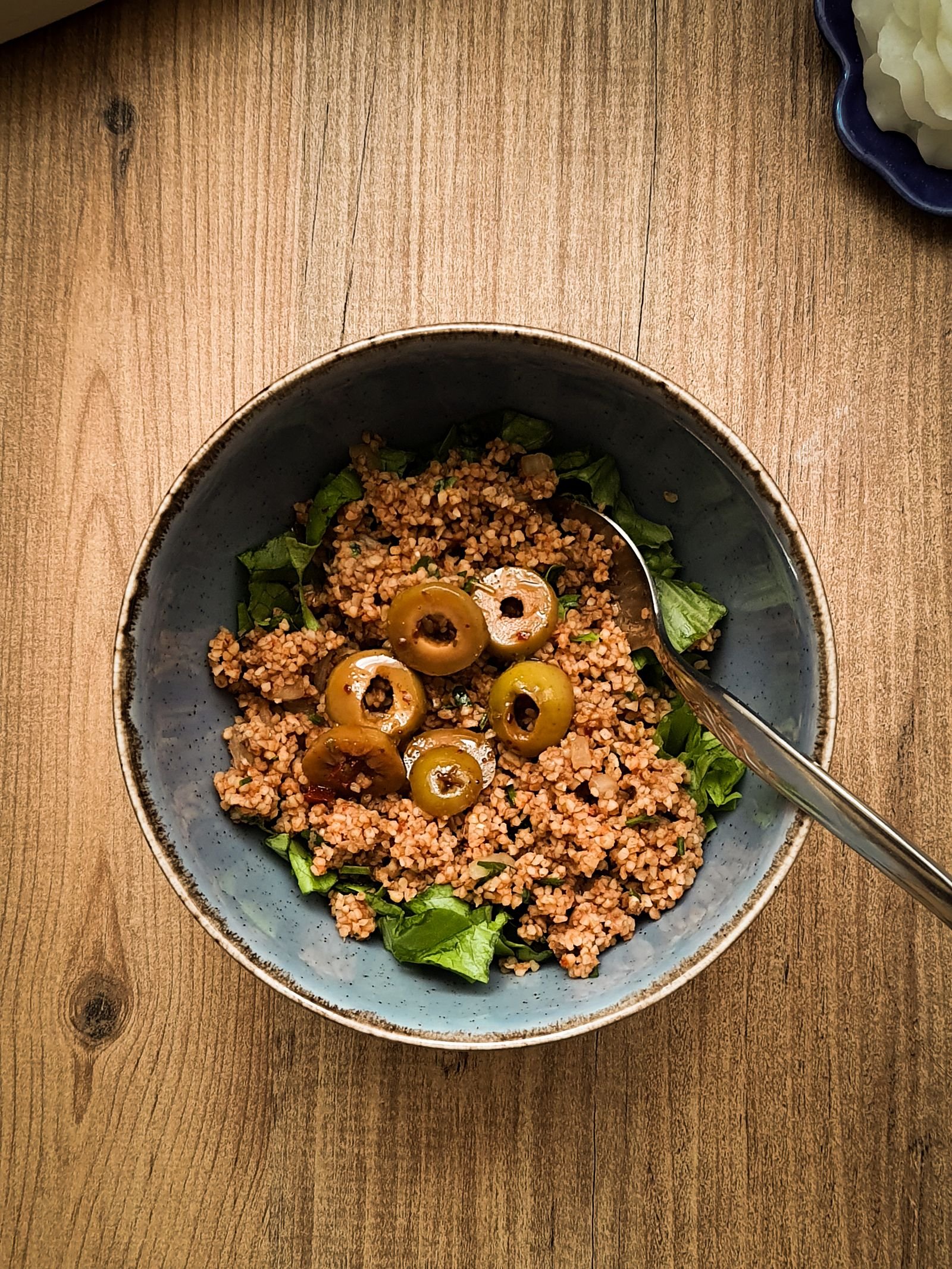 Turkish Bulgur Salad with Green Olives