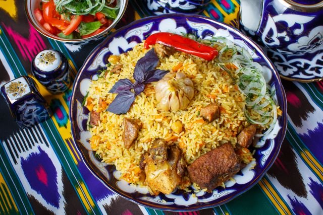 Uzbek Lamb Plov with Carrots and Garlic