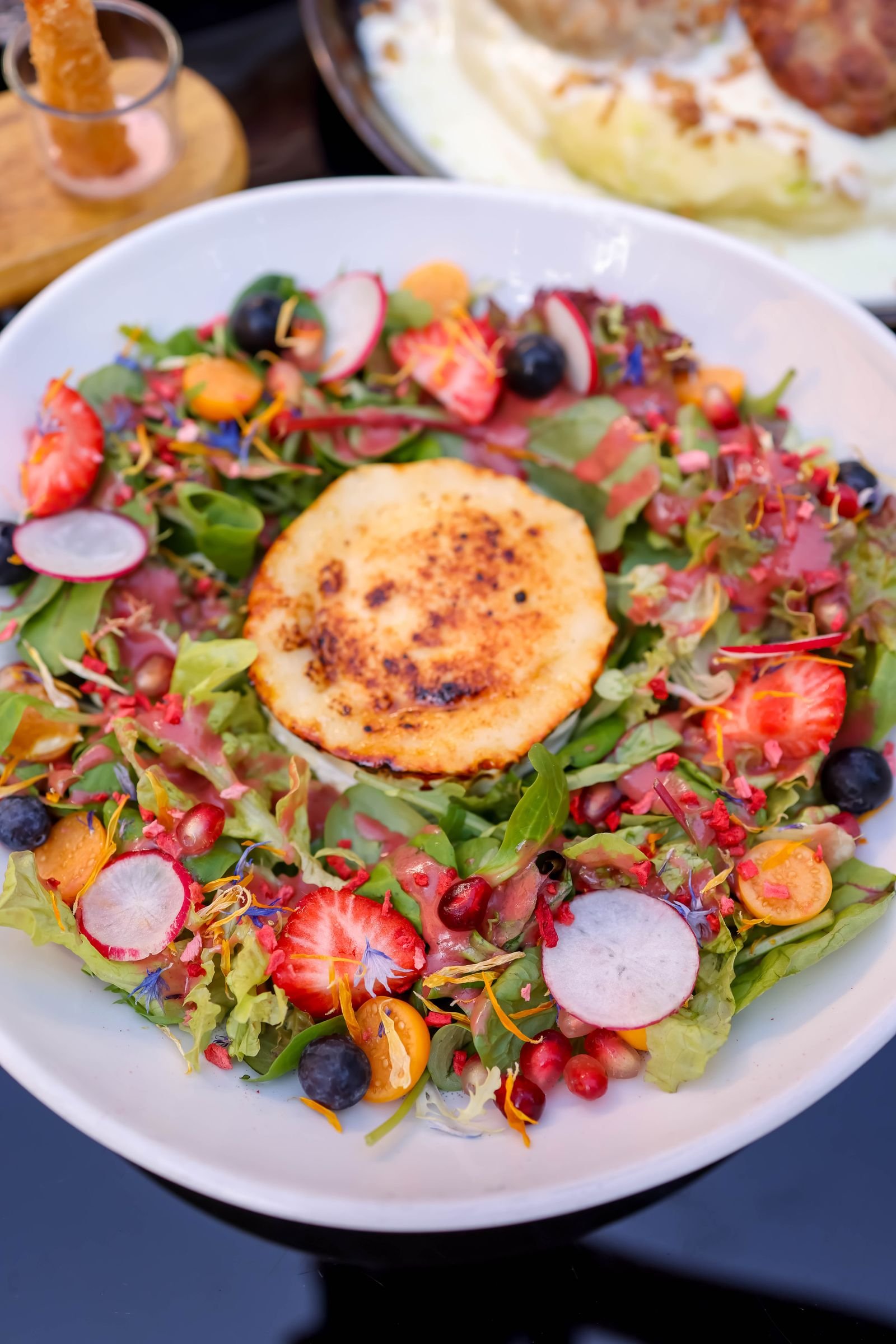 Warm Goat Cheese Salad with Strawberries