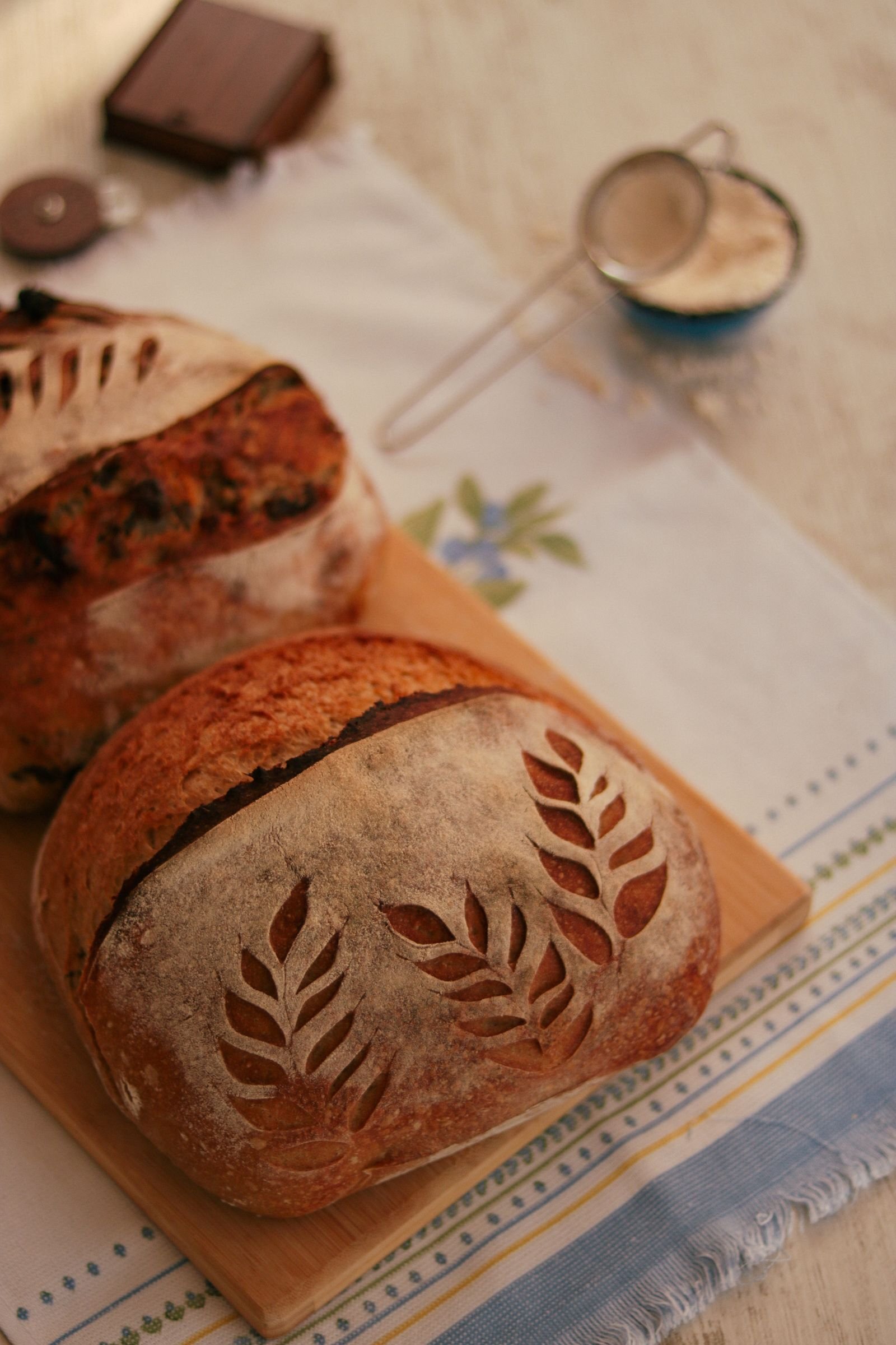 Wheat-Stencil Scored Sourdough Boule