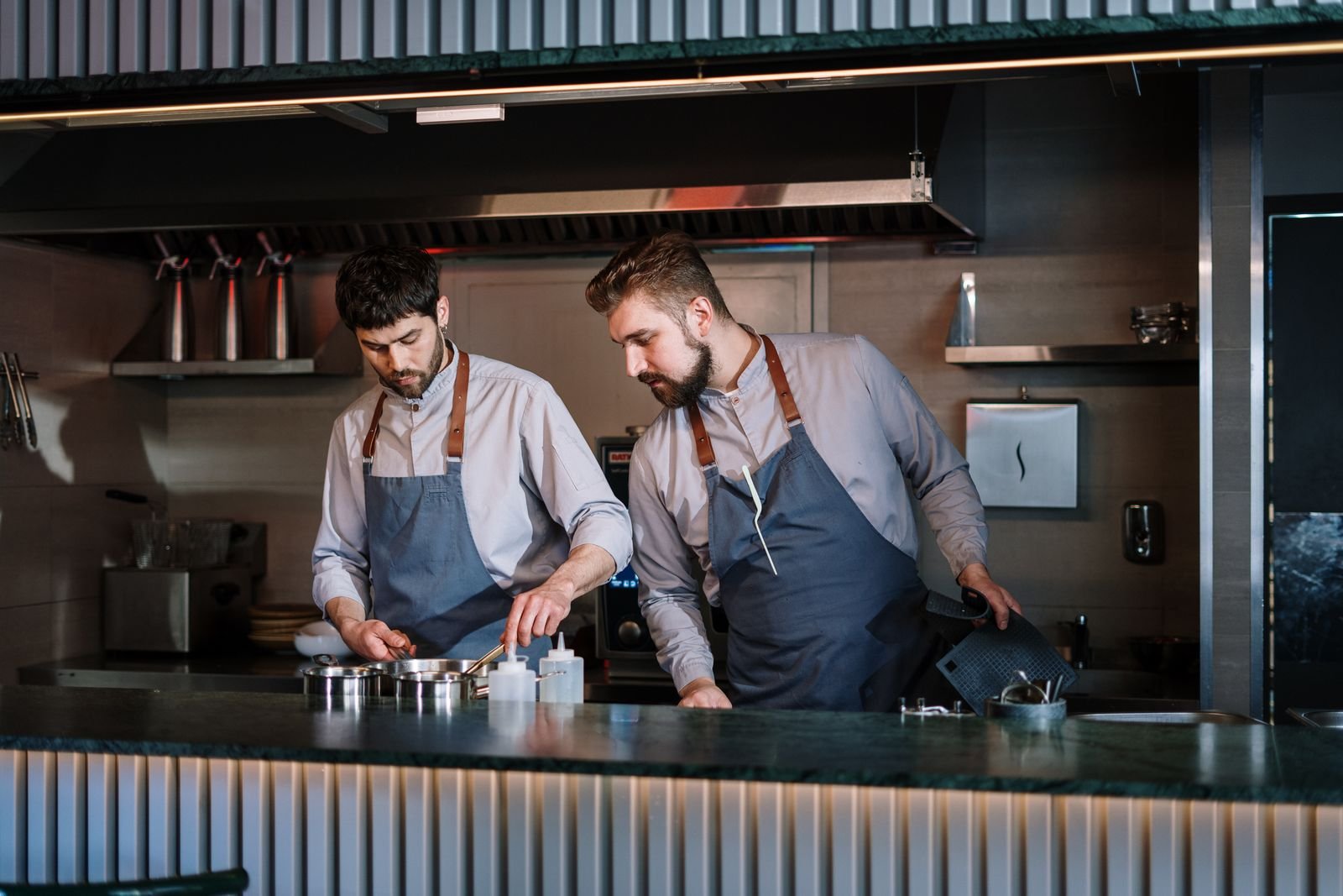 Team working in a kitchen