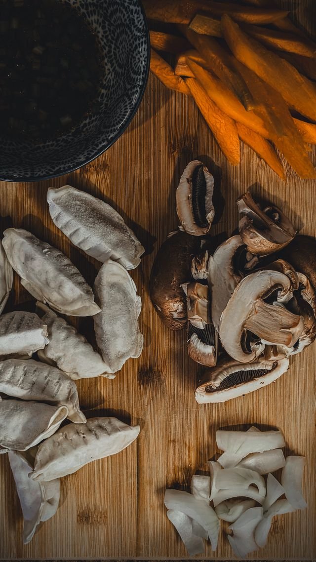 Sliced mushrooms