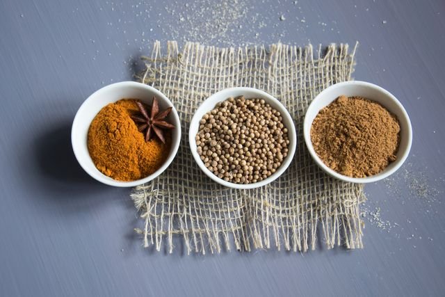 Bowls of spice rub