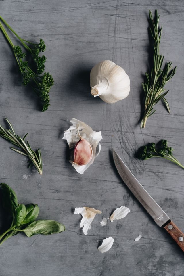 Garlic and rosemary